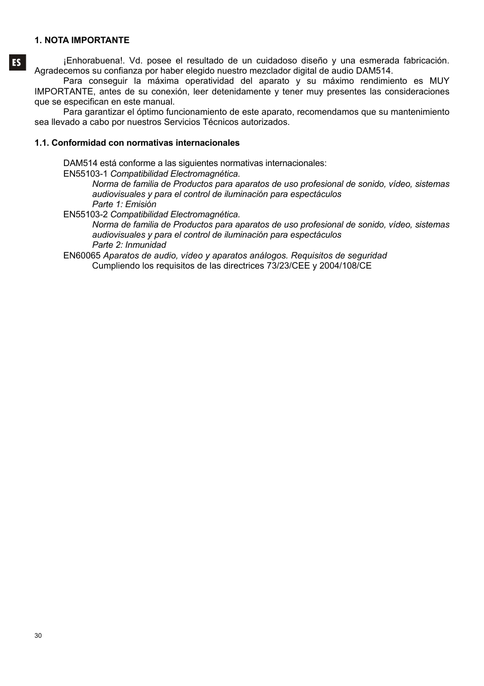 Ecler DAM514 User Manual | Page 30 / 110