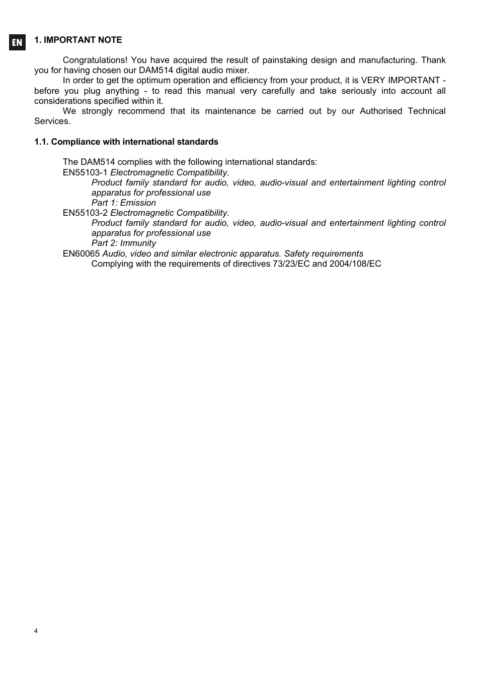 Ecler DAM514 User Manual | Page 4 / 110