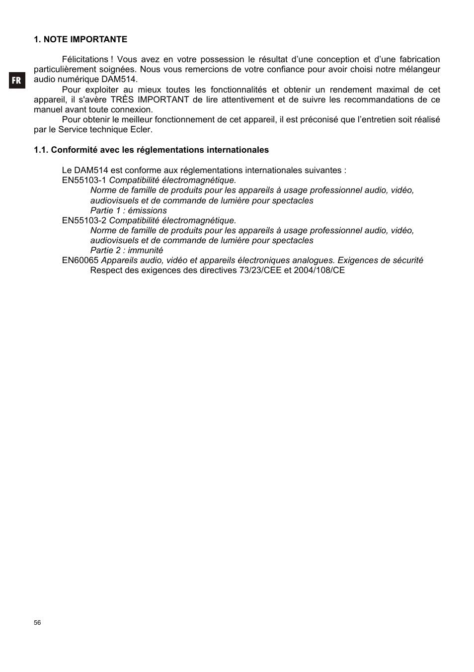 Ecler DAM514 User Manual | Page 56 / 110