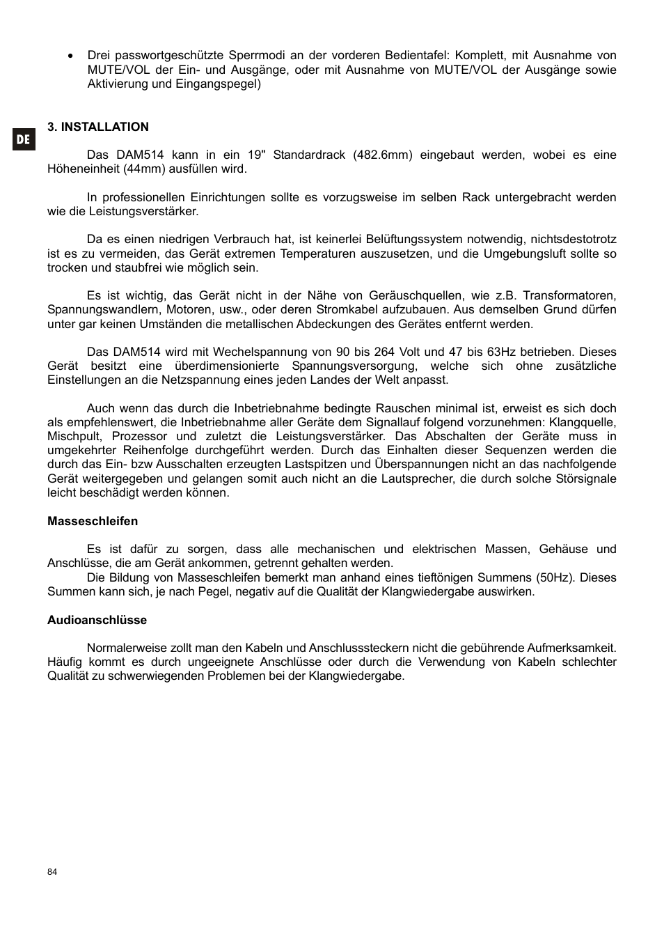 Ecler DAM514 User Manual | Page 84 / 110