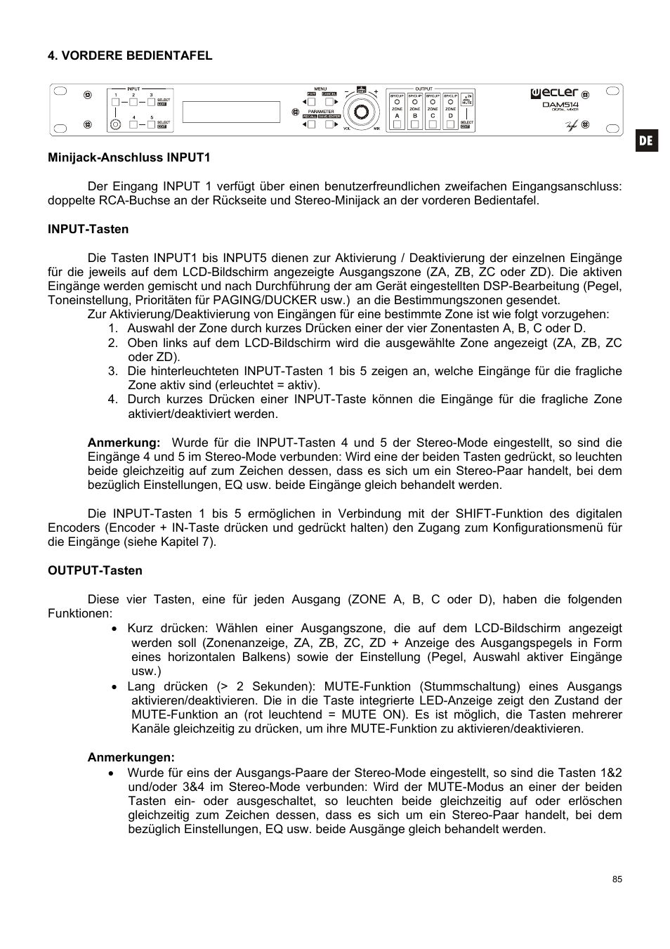 Ecler DAM514 User Manual | Page 85 / 110