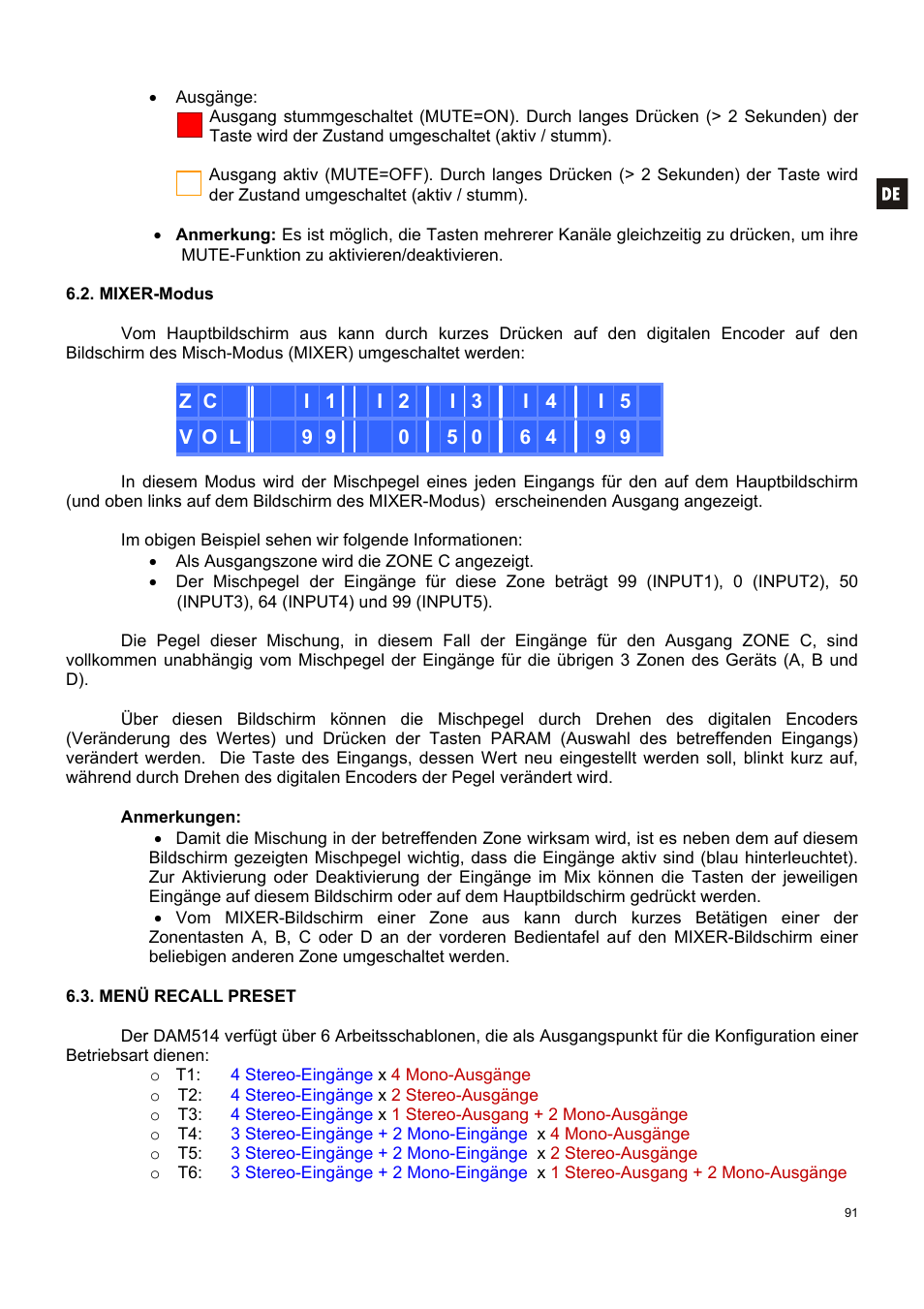 Ecler DAM514 User Manual | Page 91 / 110