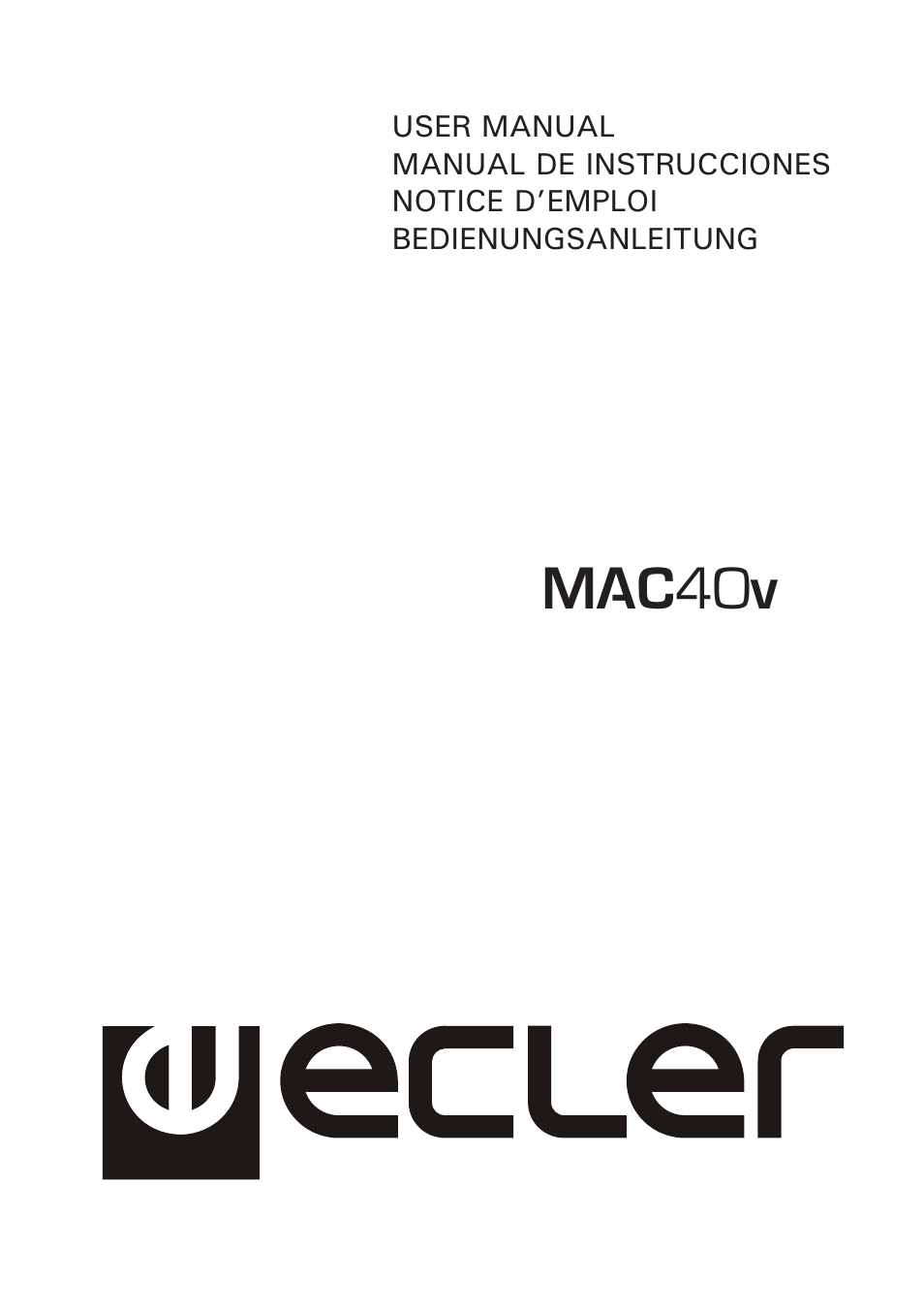 Ecler MAC40v User Manual | 34 pages