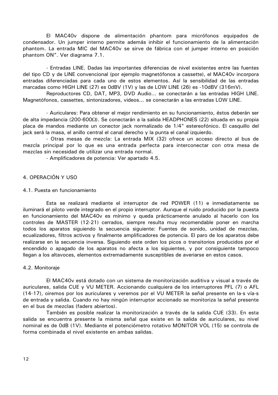 Ecler MAC40v User Manual | Page 12 / 34