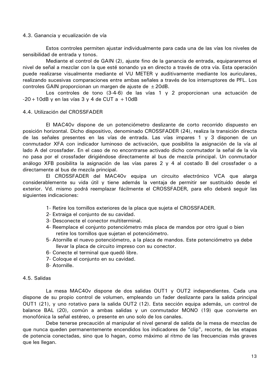 Ecler MAC40v User Manual | Page 13 / 34