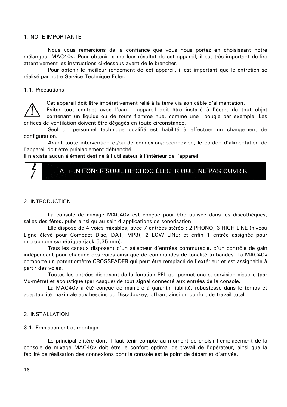 Ecler MAC40v User Manual | Page 16 / 34