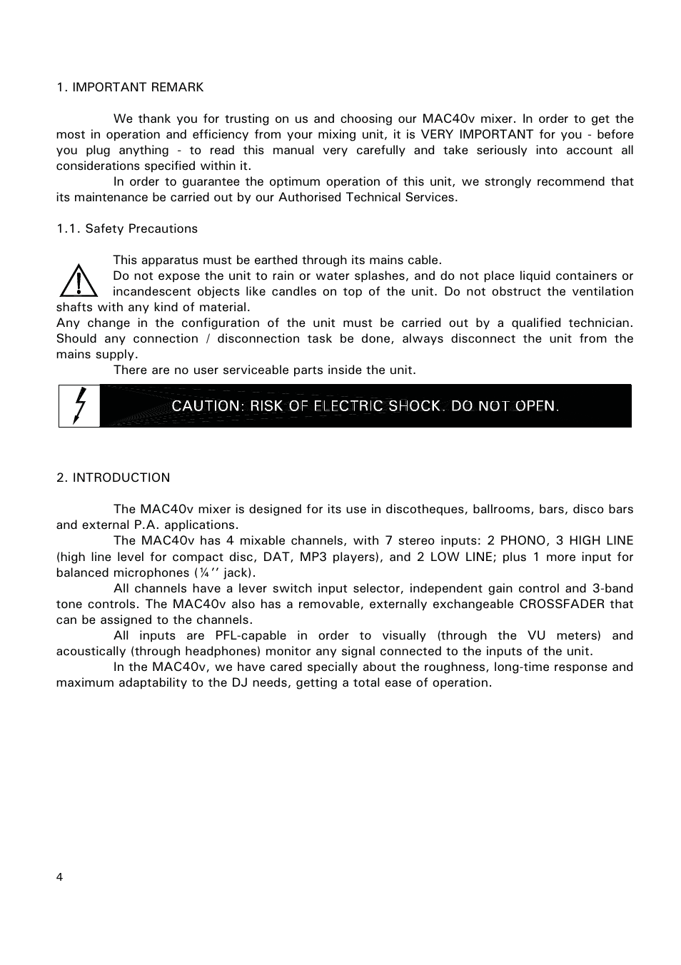 Ecler MAC40v User Manual | Page 4 / 34