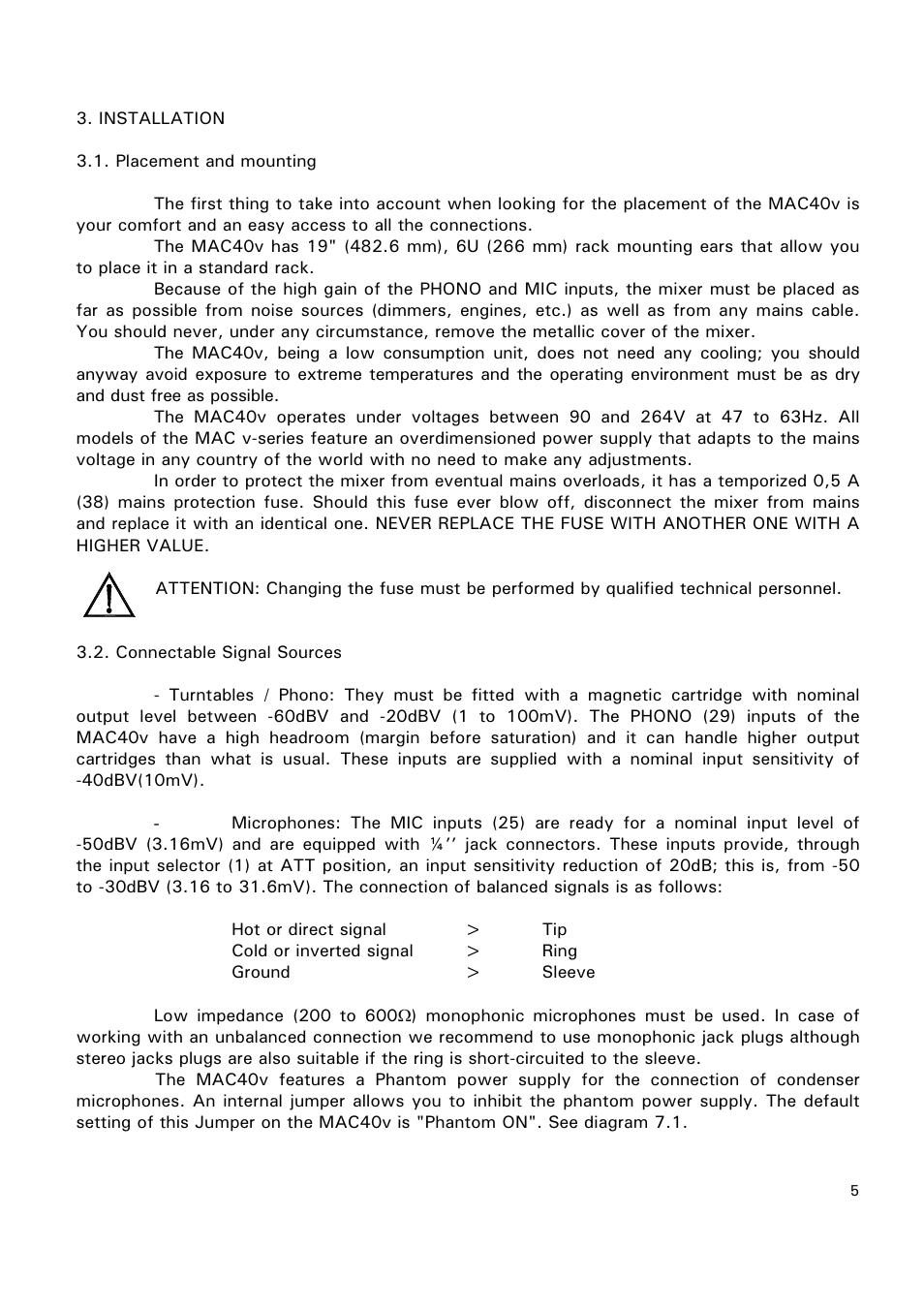 Ecler MAC40v User Manual | Page 5 / 34