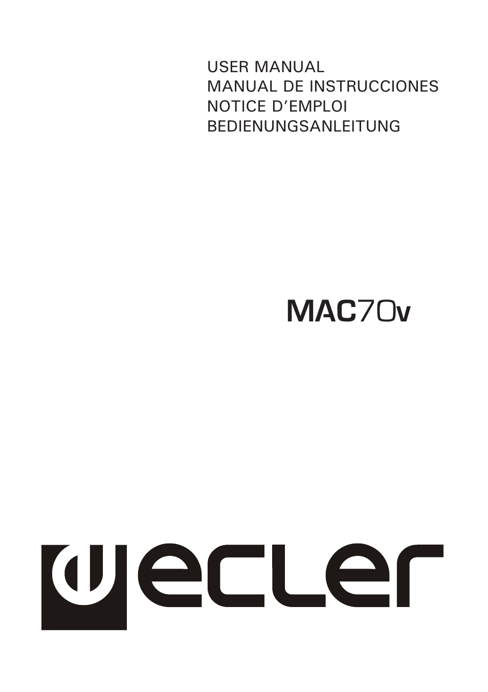 Ecler MAC70v User Manual | 38 pages