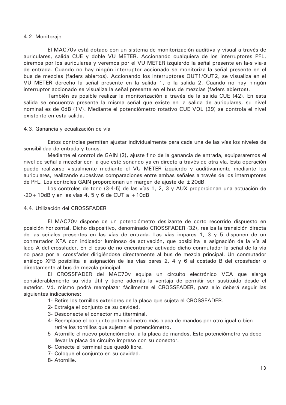 Ecler MAC70v User Manual | Page 13 / 38