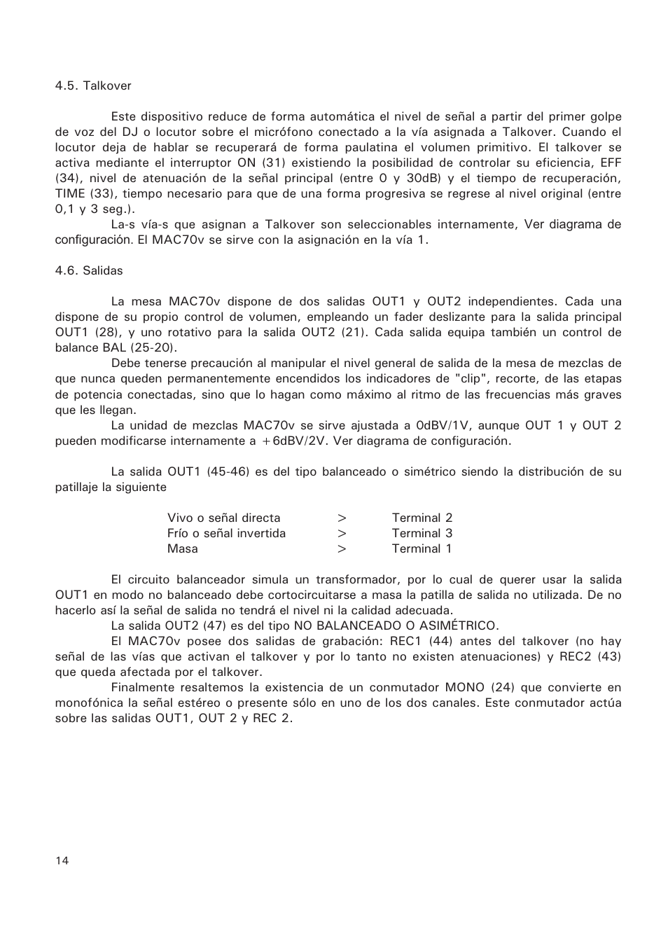 Ecler MAC70v User Manual | Page 14 / 38