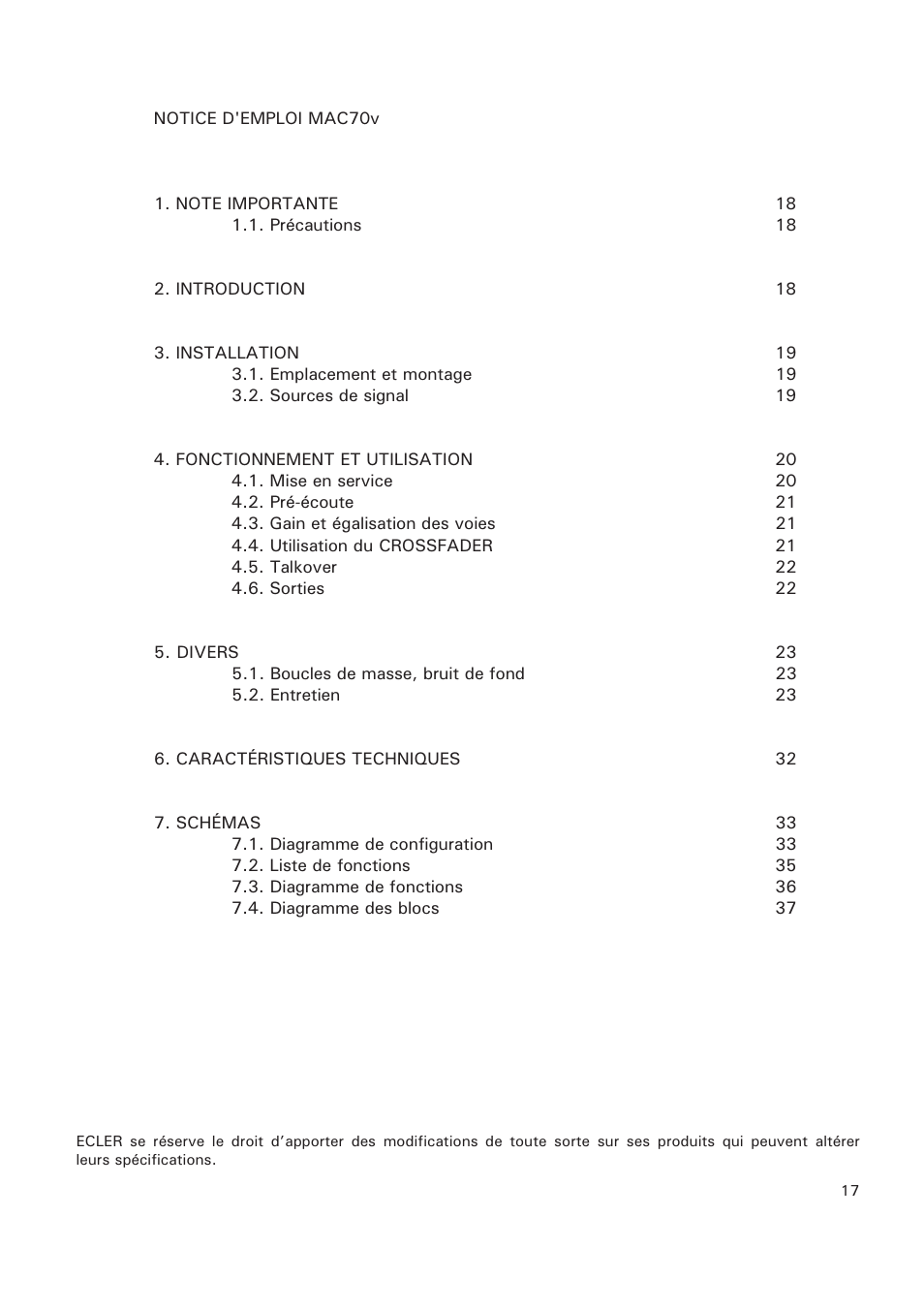 Ecler MAC70v User Manual | Page 17 / 38