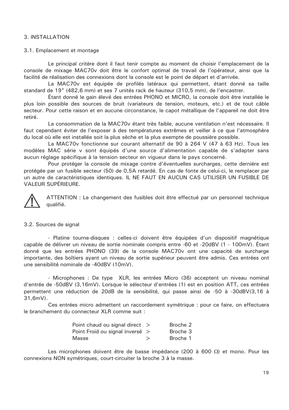 Ecler MAC70v User Manual | Page 19 / 38