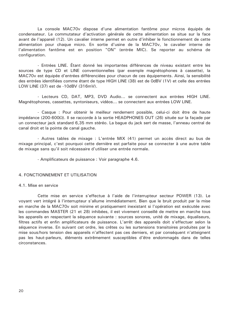 Ecler MAC70v User Manual | Page 20 / 38