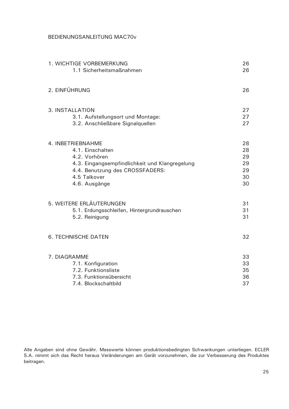 Ecler MAC70v User Manual | Page 25 / 38