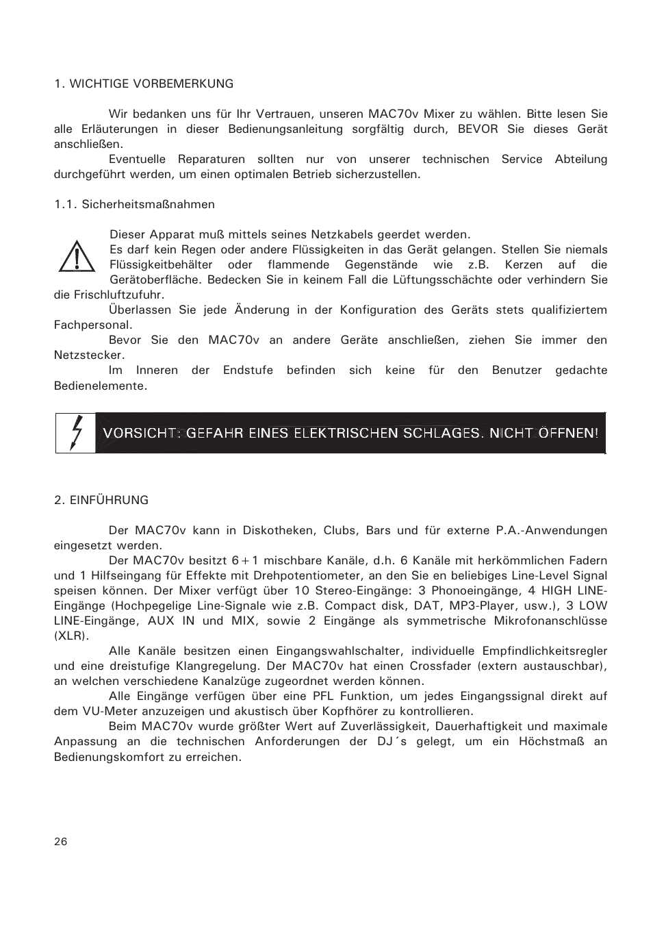 Ecler MAC70v User Manual | Page 26 / 38