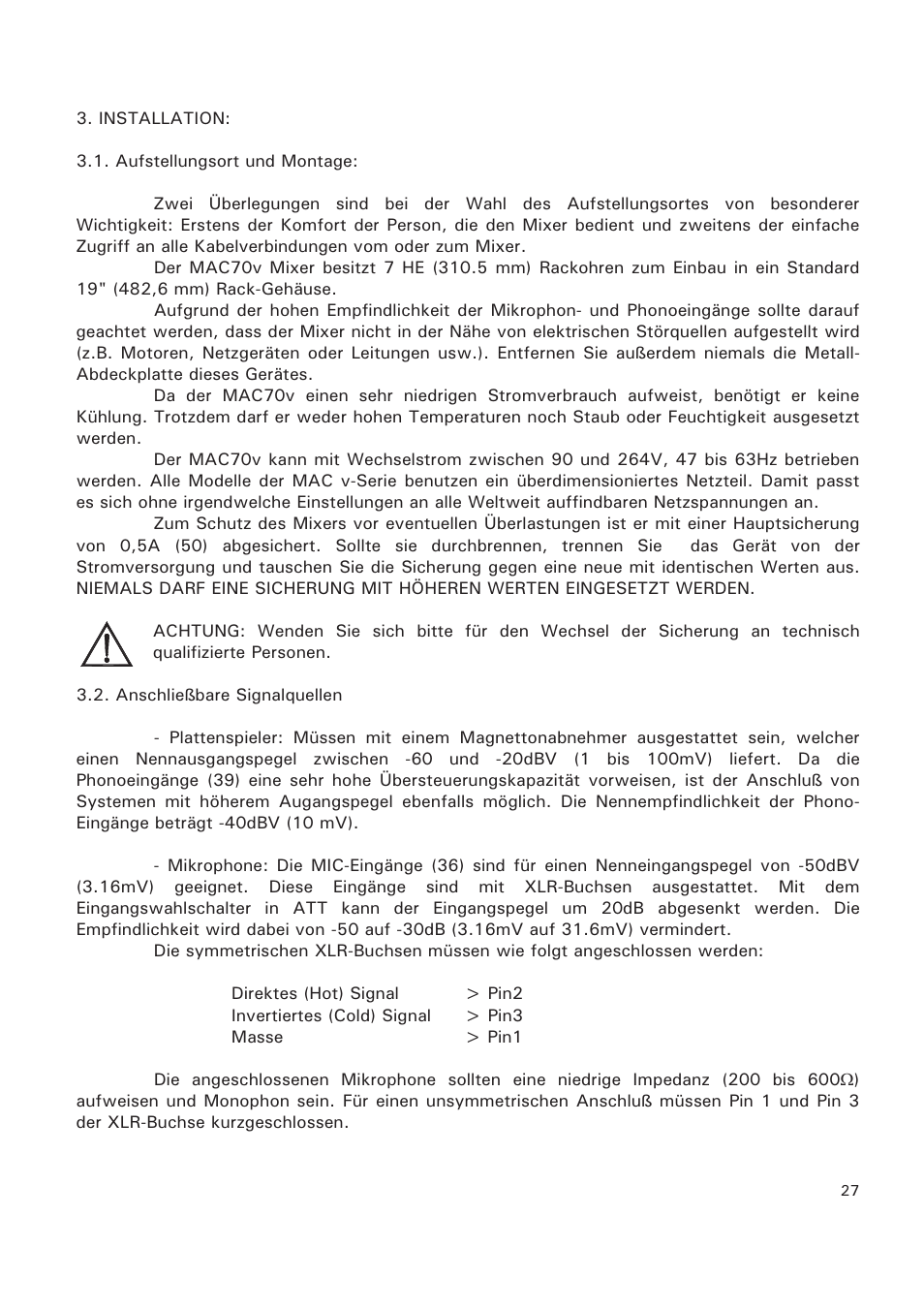 Ecler MAC70v User Manual | Page 27 / 38