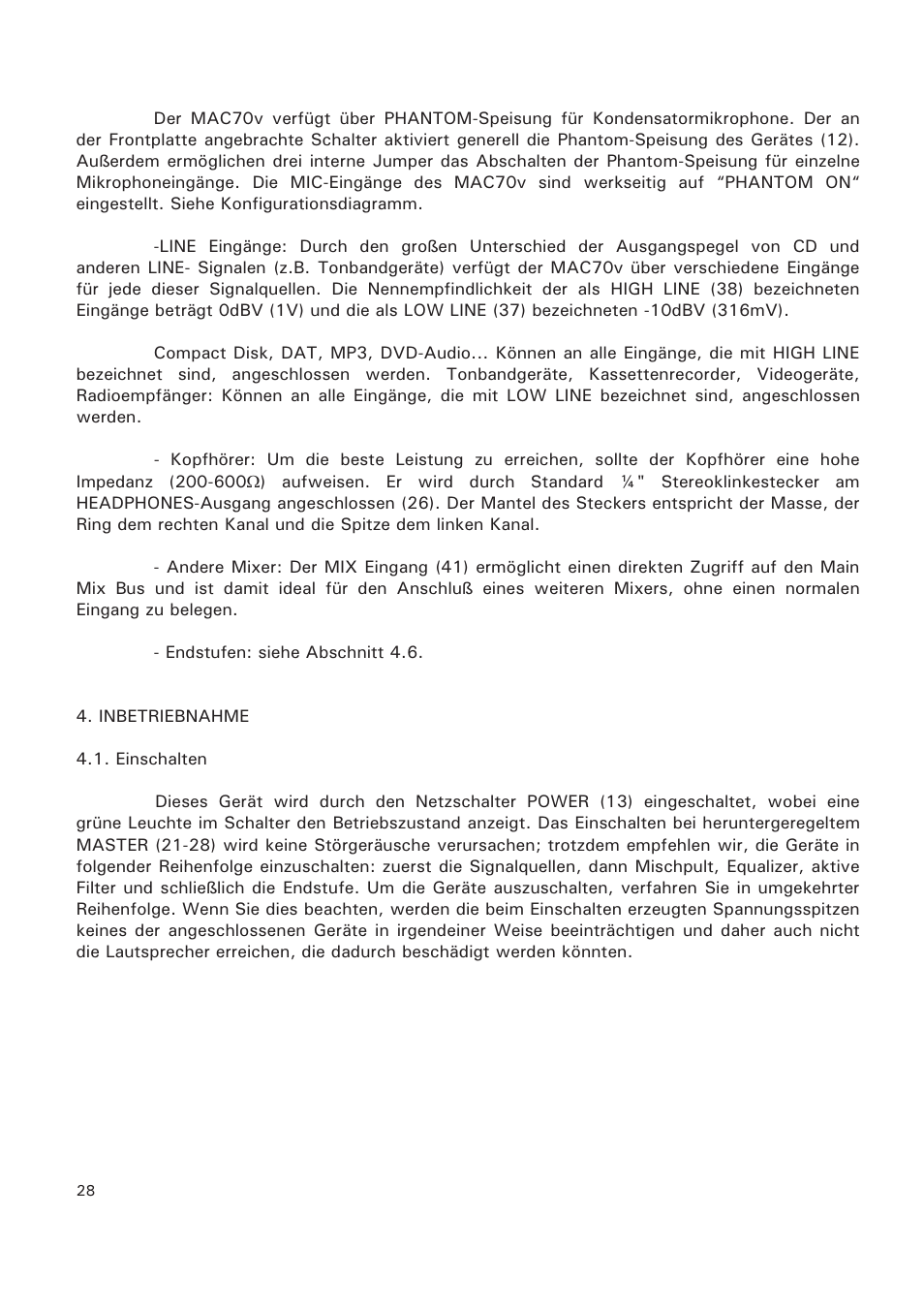 Ecler MAC70v User Manual | Page 28 / 38