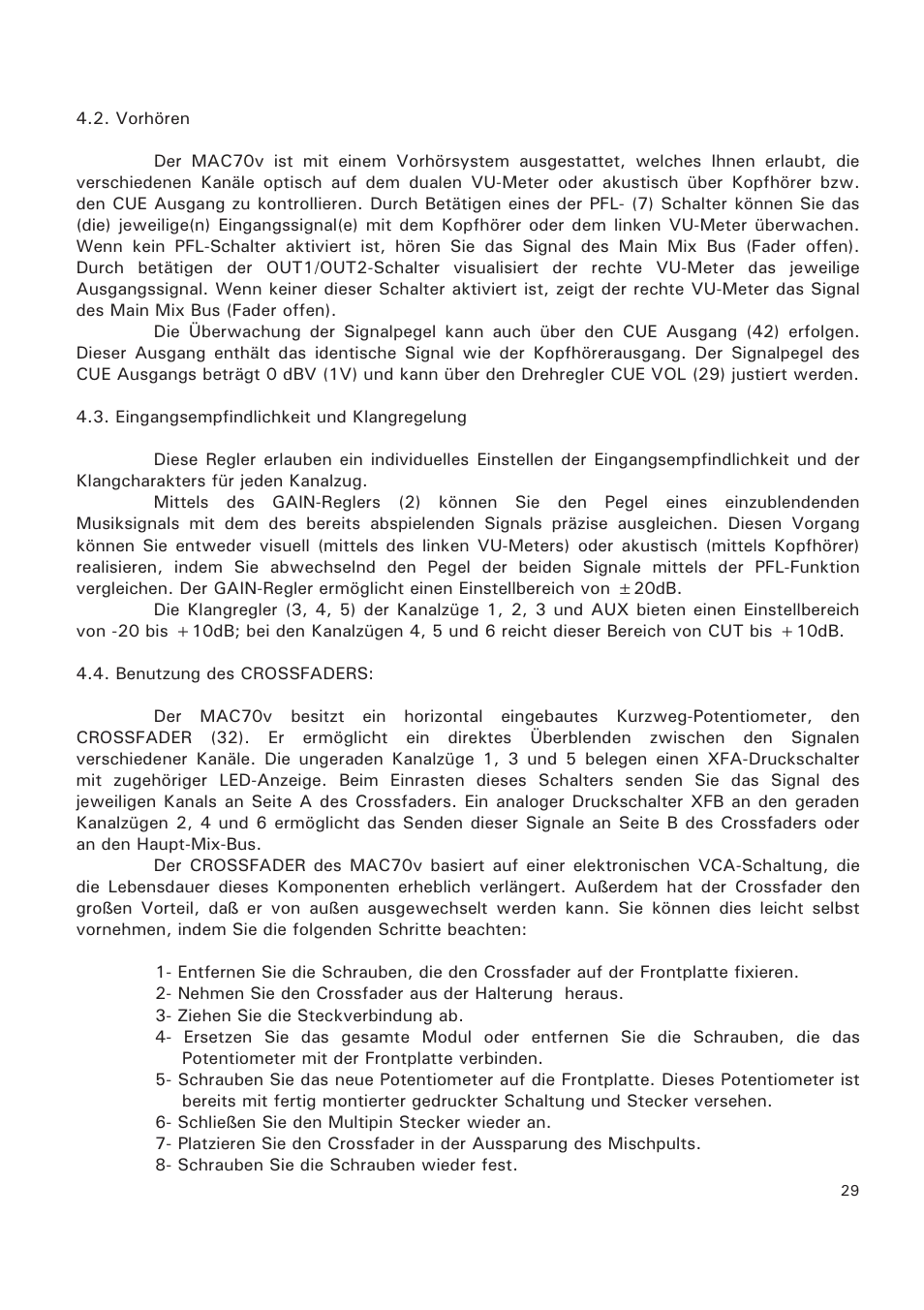 Ecler MAC70v User Manual | Page 29 / 38