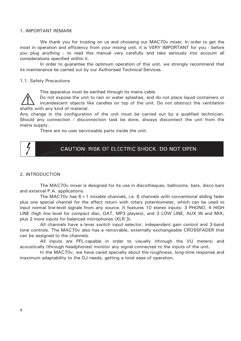 Ecler MAC70v User Manual | Page 4 / 38