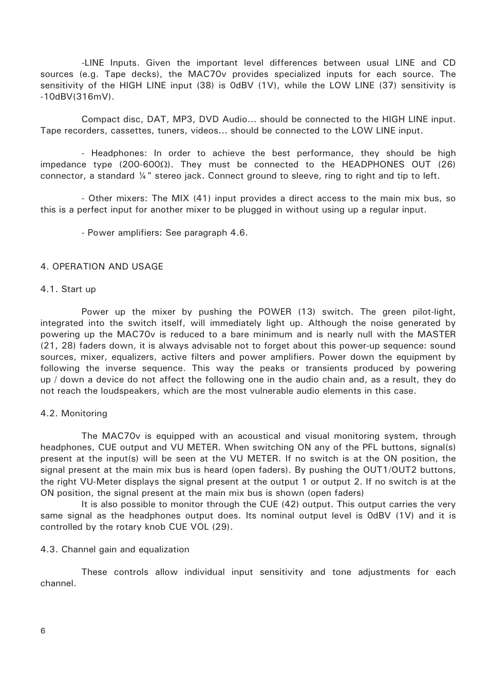 Ecler MAC70v User Manual | Page 6 / 38