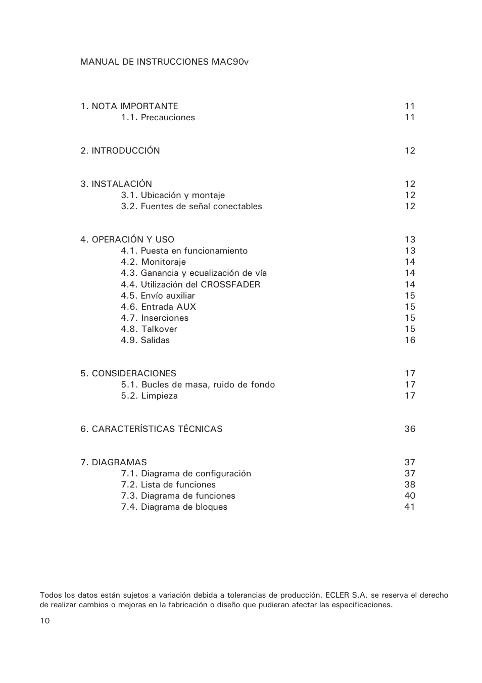 Ecler MAC90v User Manual | Page 10 / 42