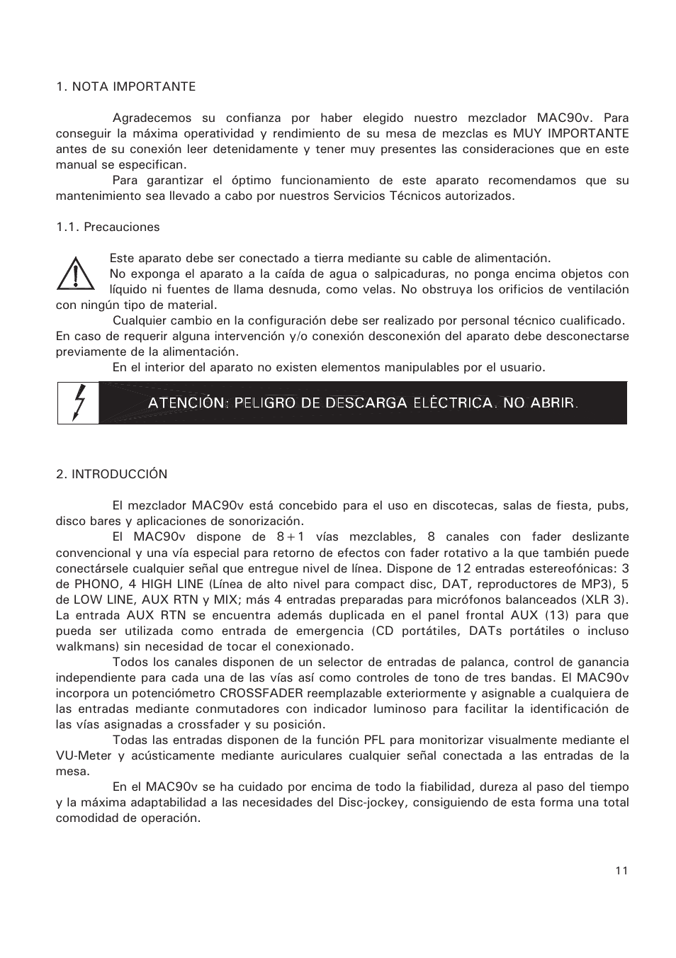 Ecler MAC90v User Manual | Page 11 / 42