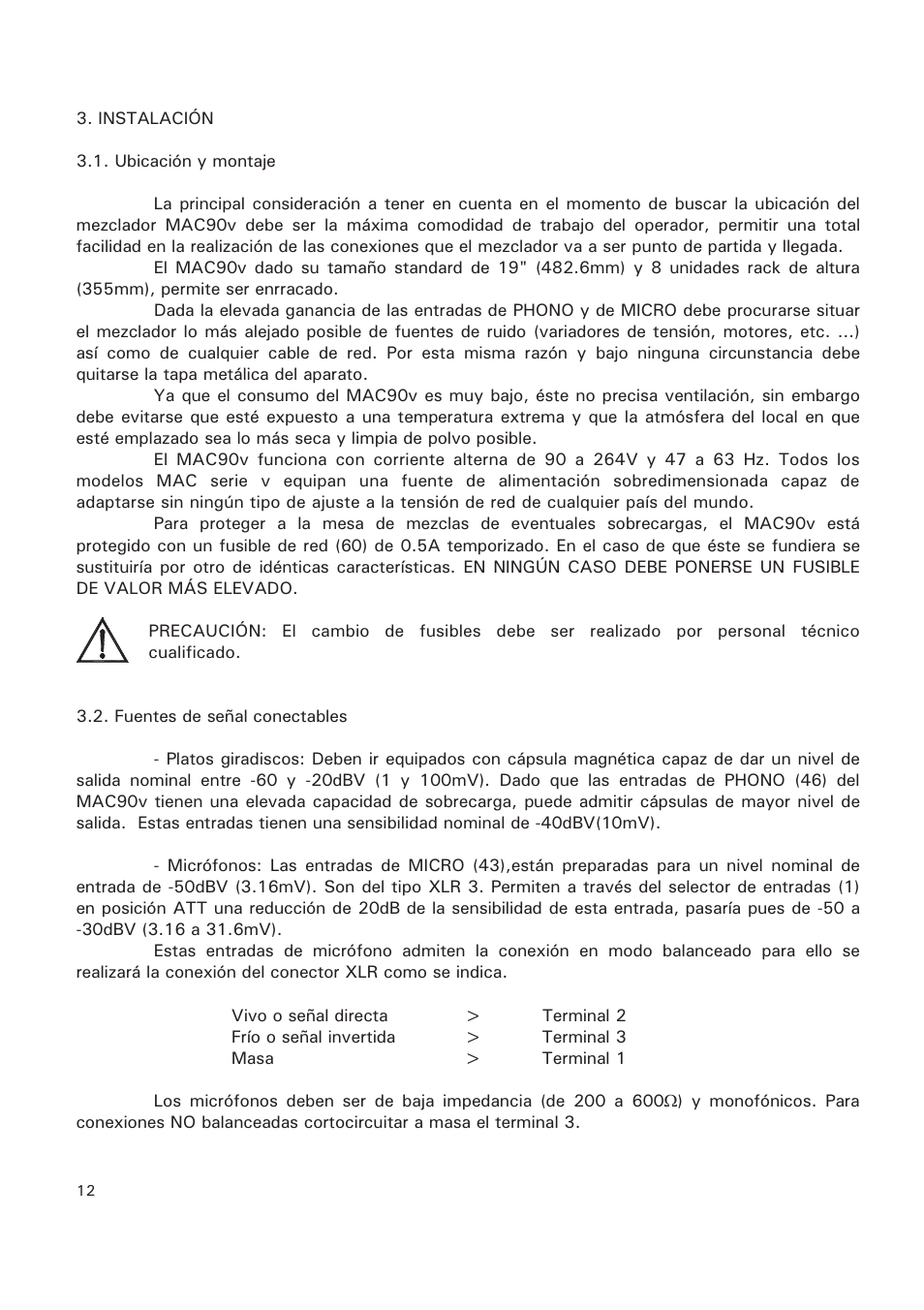 Ecler MAC90v User Manual | Page 12 / 42