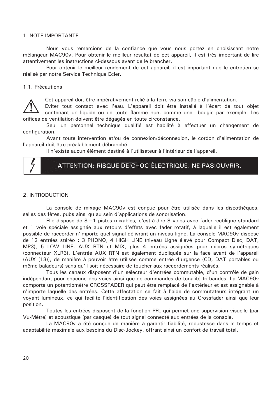 Ecler MAC90v User Manual | Page 20 / 42