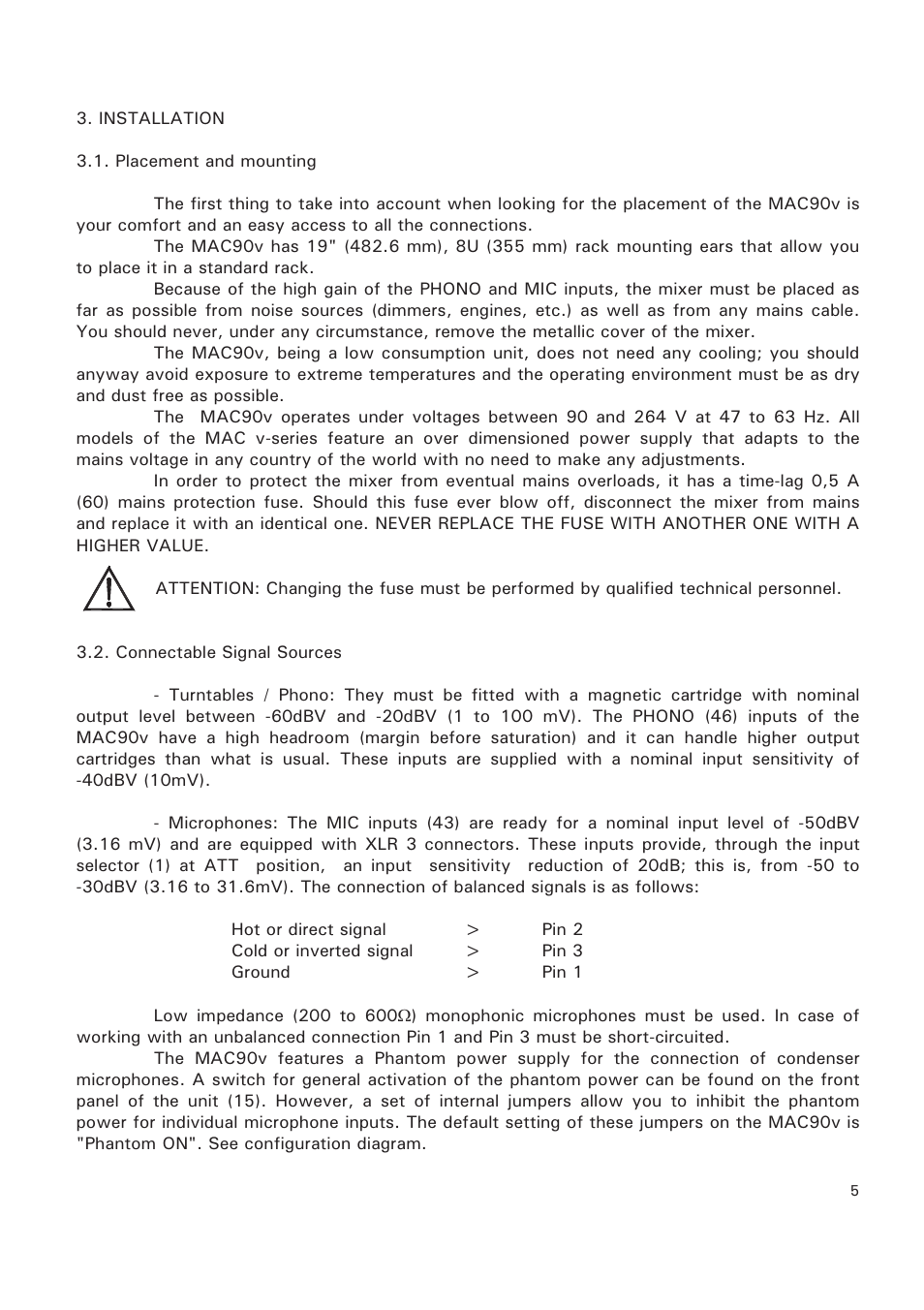 Ecler MAC90v User Manual | Page 5 / 42