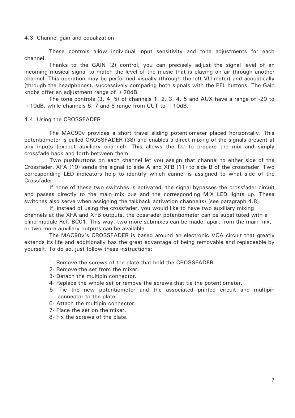 Ecler MAC90v User Manual | Page 7 / 42