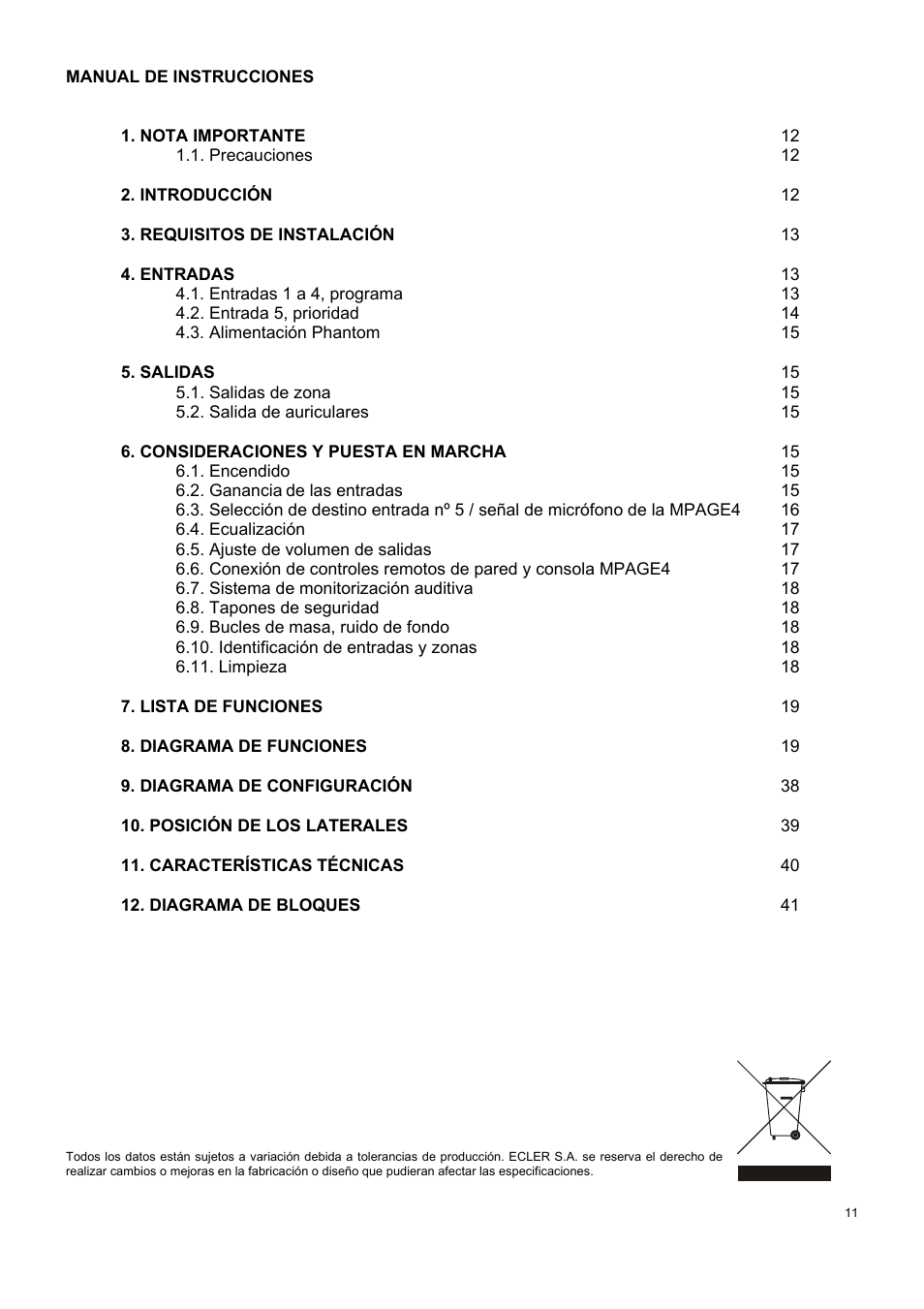 Ecler MIMO 54 User Manual | Page 11 / 44