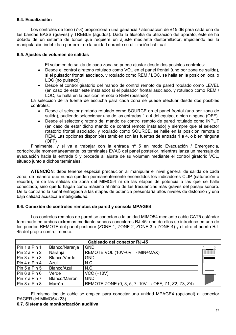 Ecler MIMO 54 User Manual | Page 17 / 44