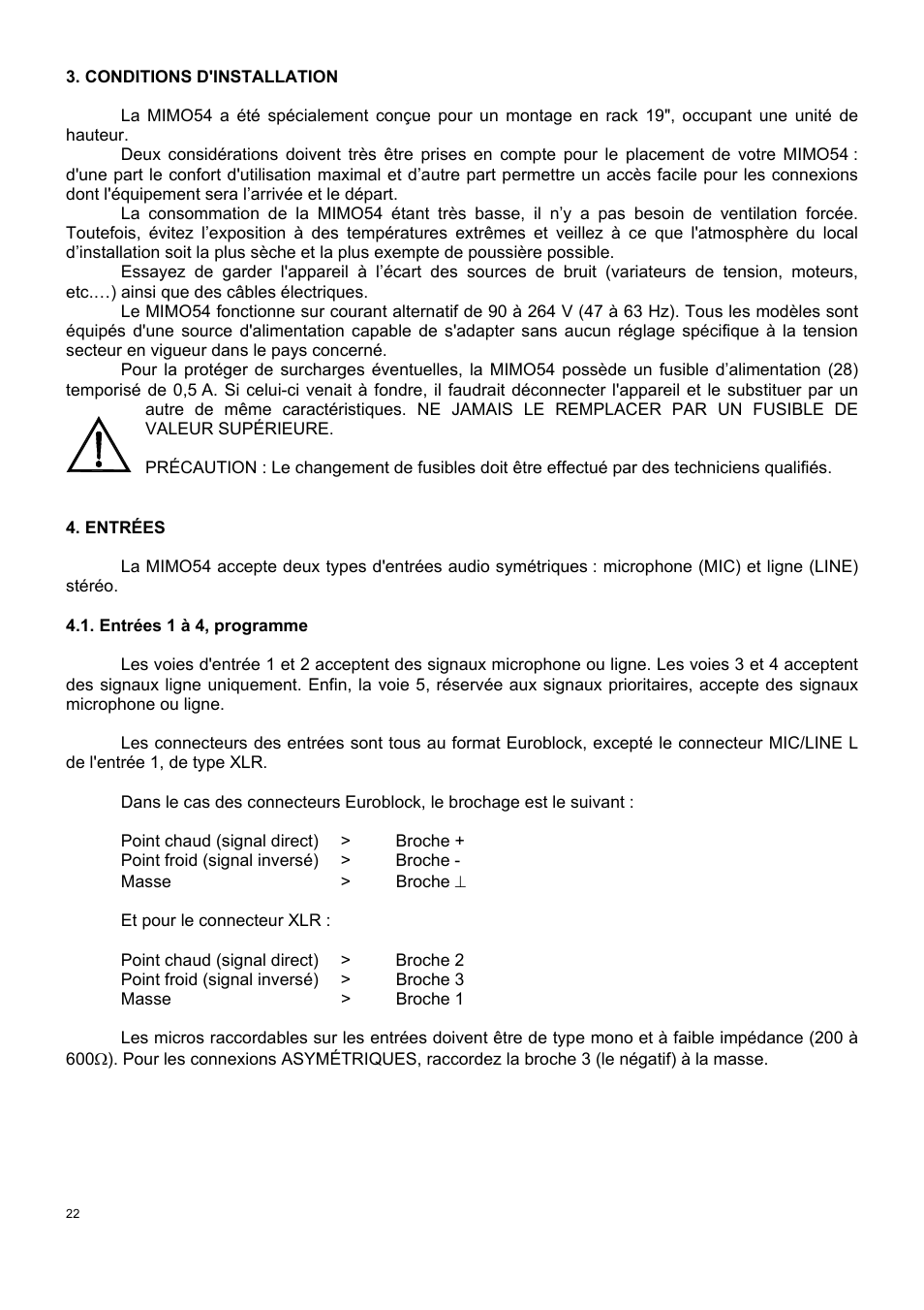 Ecler MIMO 54 User Manual | Page 22 / 44