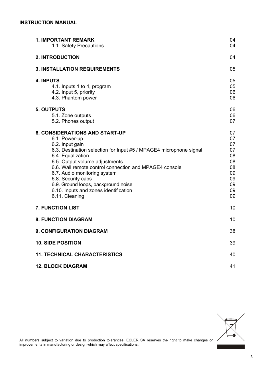 Ecler MIMO 54 User Manual | Page 3 / 44