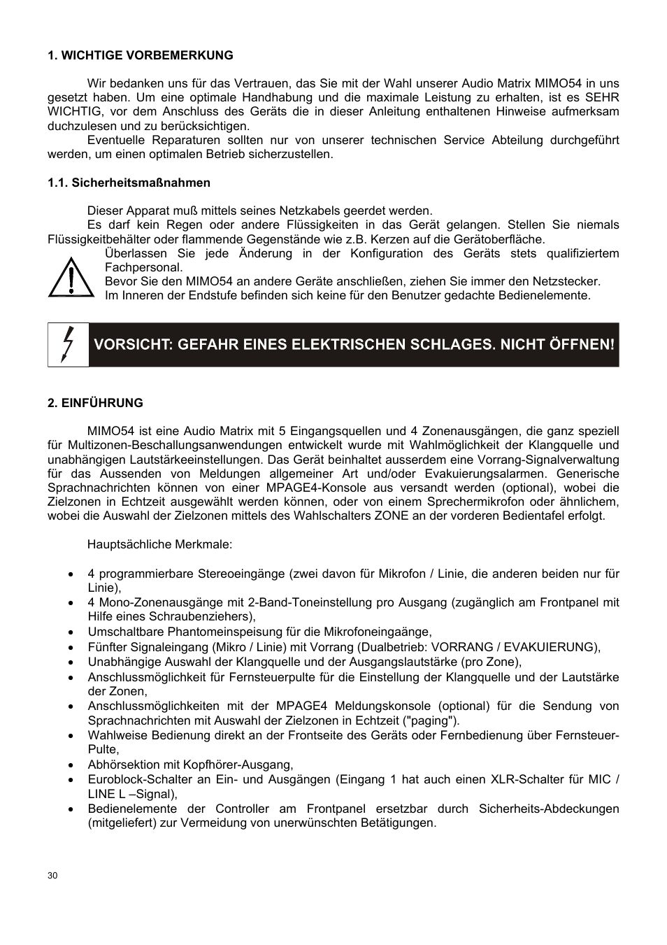 Ecler MIMO 54 User Manual | Page 30 / 44