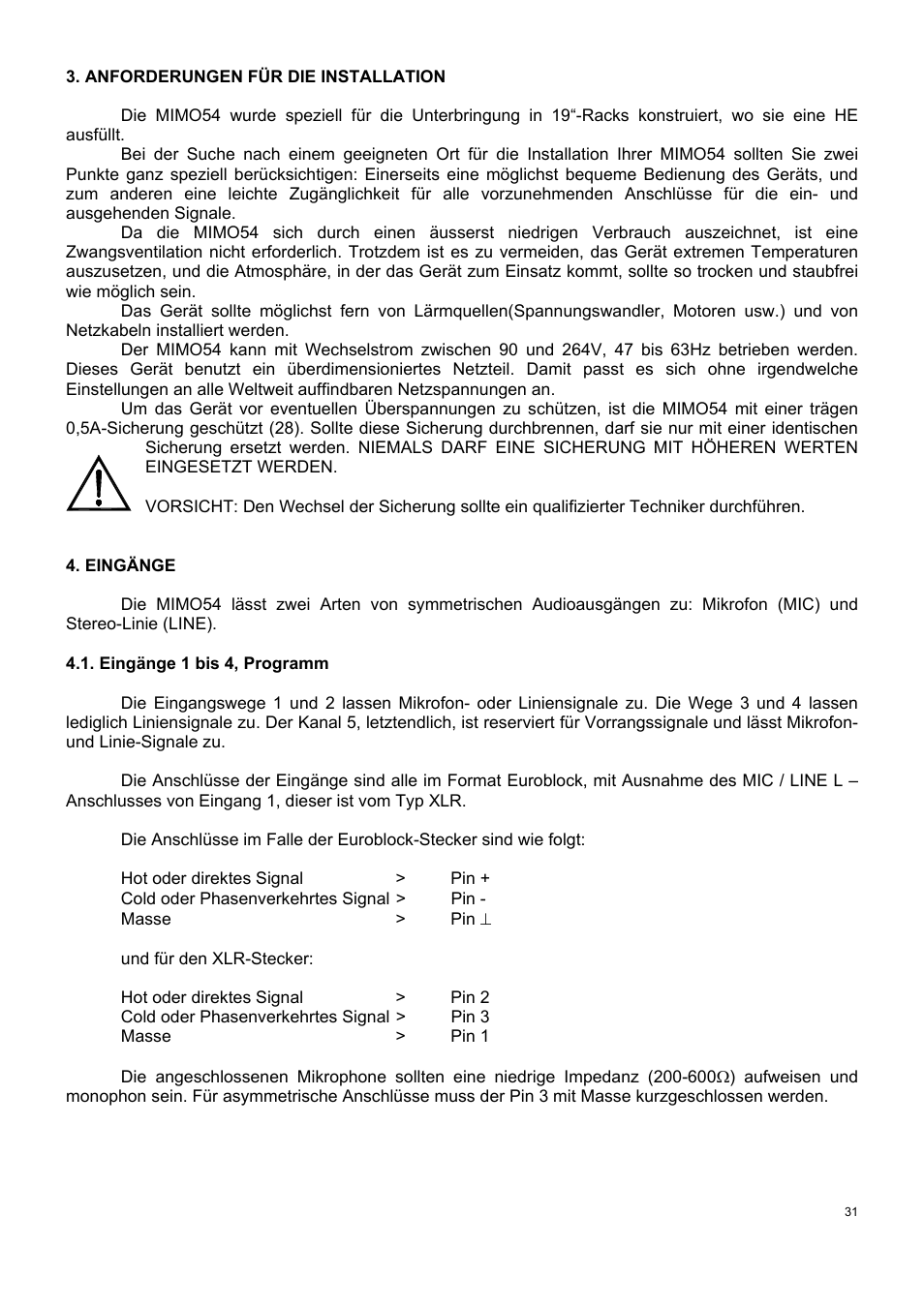 Ecler MIMO 54 User Manual | Page 31 / 44