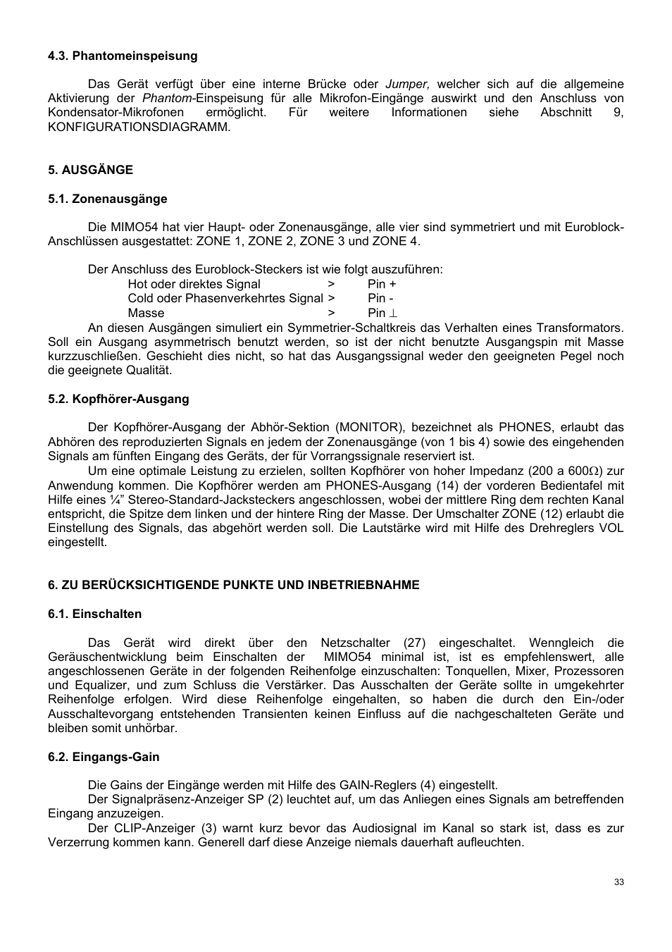 Ecler MIMO 54 User Manual | Page 33 / 44