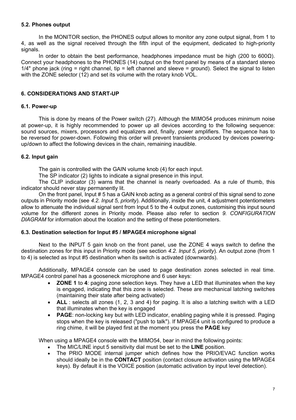 Ecler MIMO 54 User Manual | Page 7 / 44