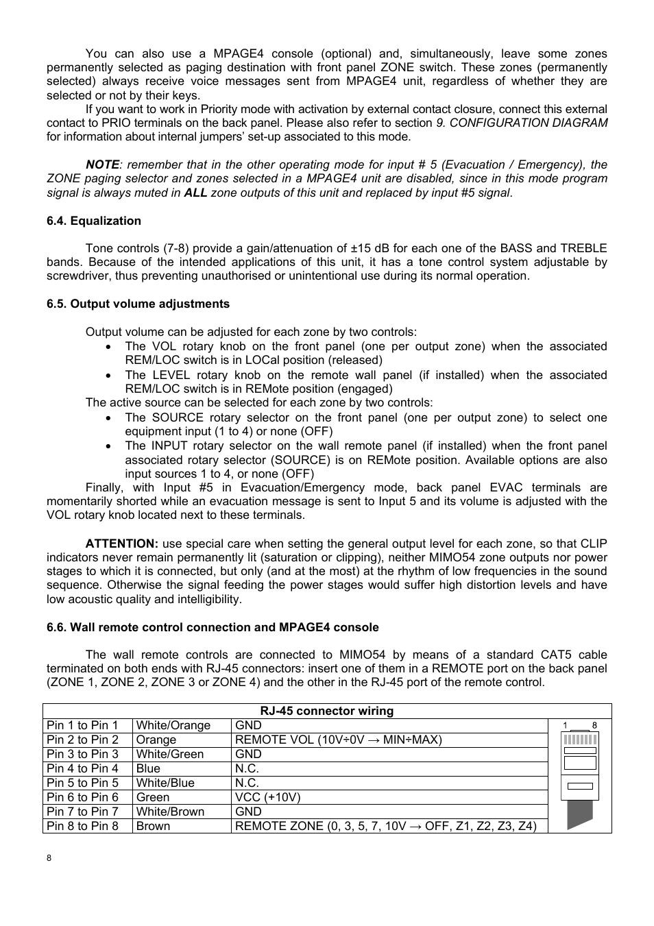 Ecler MIMO 54 User Manual | Page 8 / 44