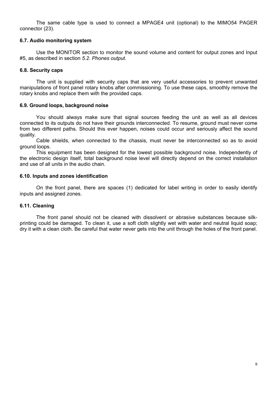 Ecler MIMO 54 User Manual | Page 9 / 44