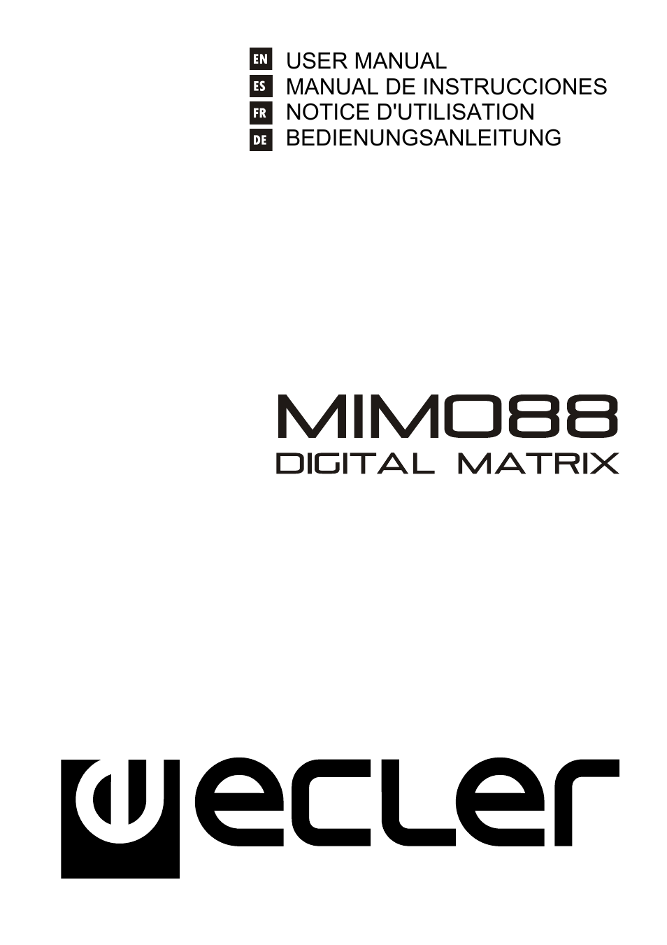 Ecler MIMO 88 User Manual | 40 pages