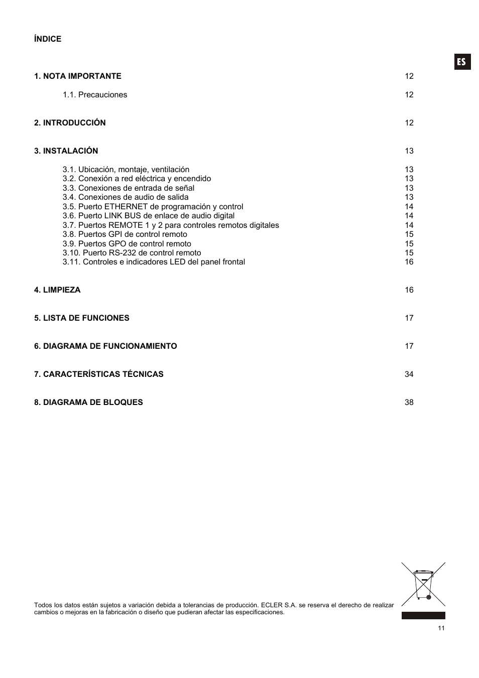 Ecler MIMO 88 User Manual | Page 11 / 40