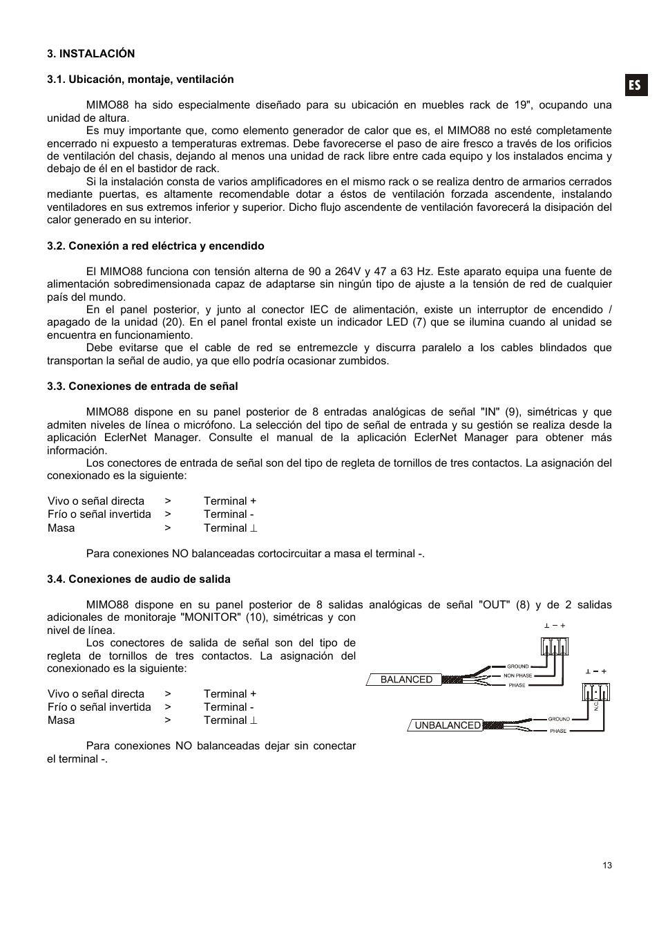 Ecler MIMO 88 User Manual | Page 13 / 40