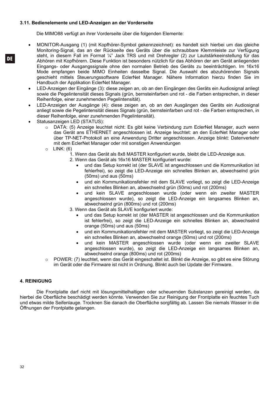 Ecler MIMO 88 User Manual | Page 32 / 40