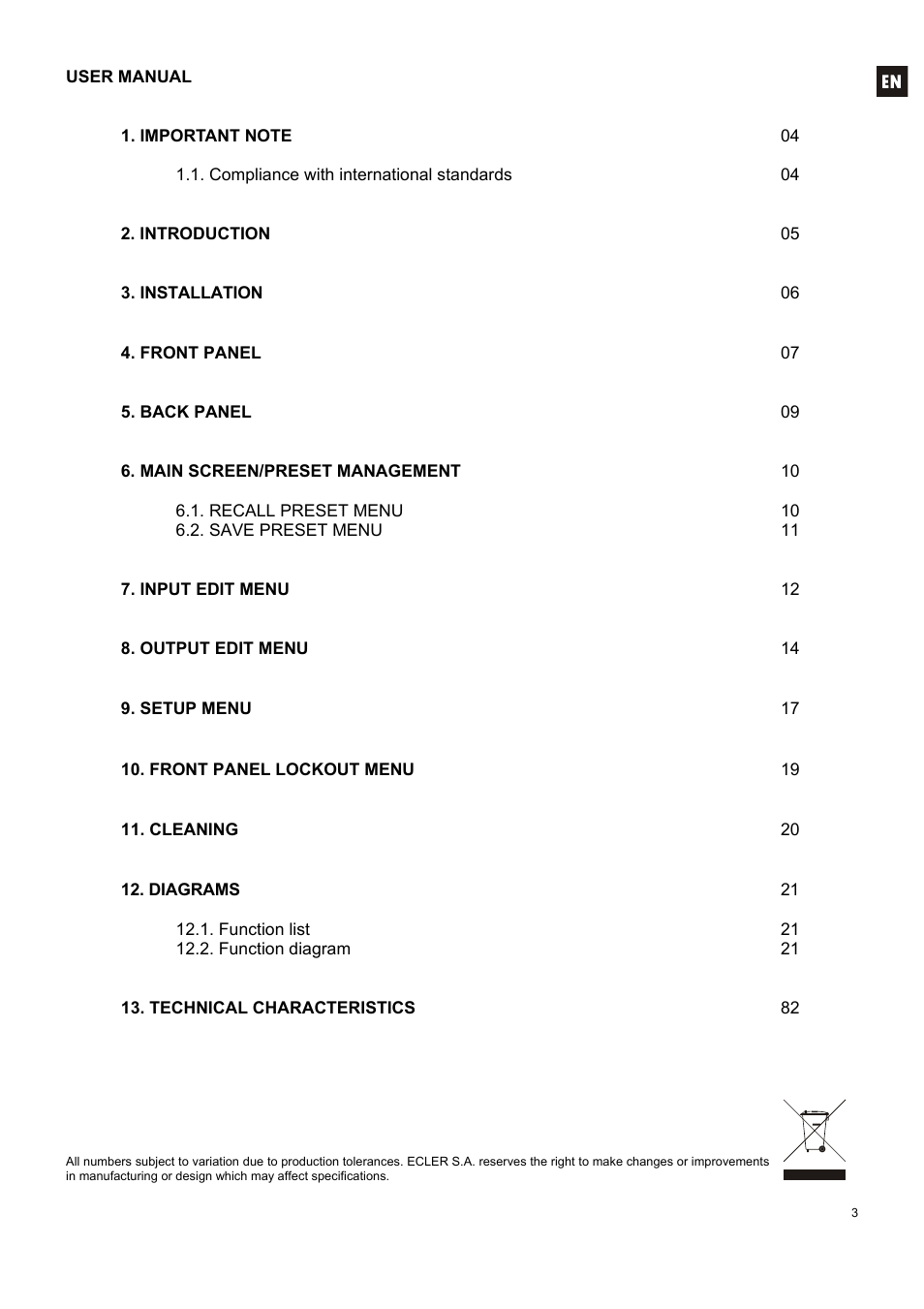 Ecler ALMA26 User Manual | Page 3 / 82