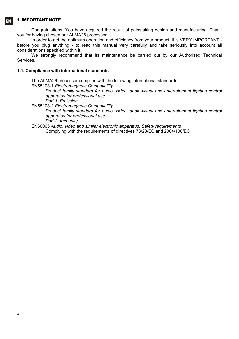 Ecler ALMA26 User Manual | Page 4 / 82