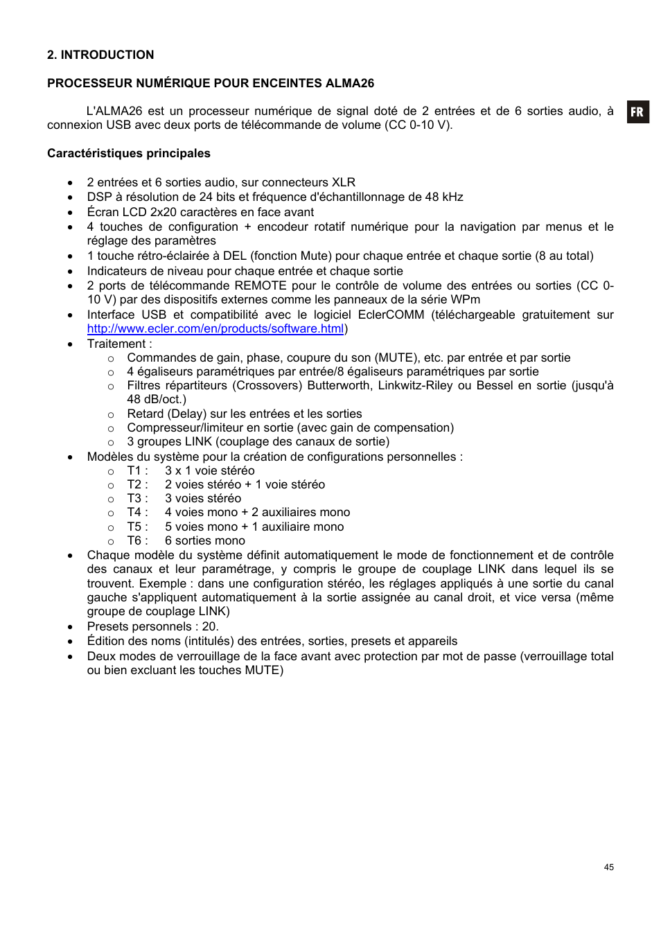 Ecler ALMA26 User Manual | Page 45 / 82