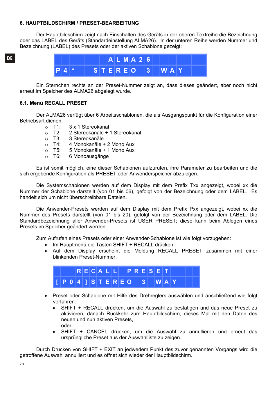 Ecler ALMA26 User Manual | Page 70 / 82