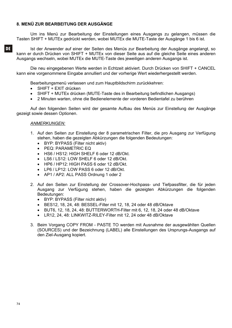 Ecler ALMA26 User Manual | Page 74 / 82